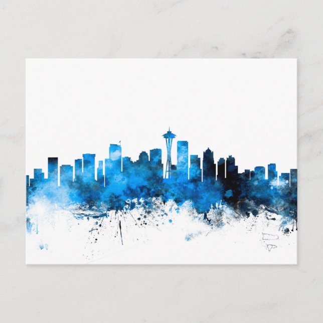 Seattle Washington Skyline Postkarte (Vorderseite)