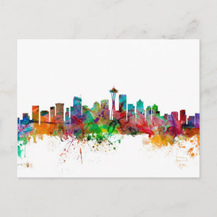 Seattle Washington Skyline Postkarte