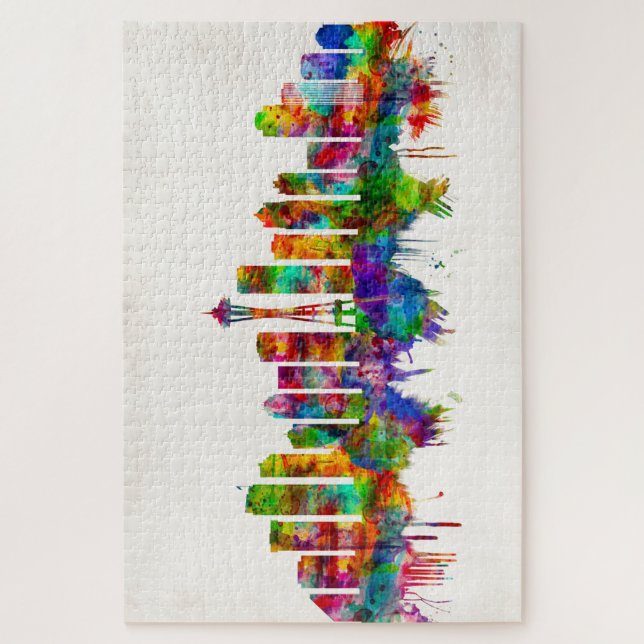 Seattle Washington Skyline Puzzle (Vertikal)