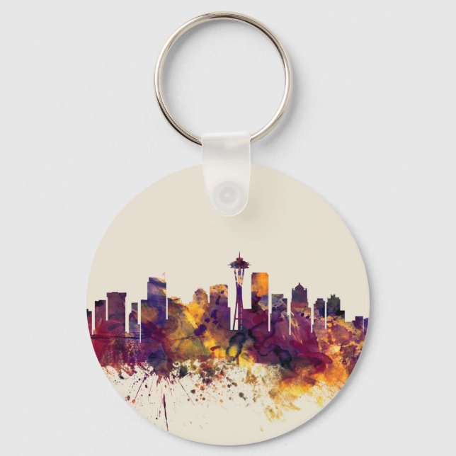 Seattle Washington Skyline Schlüsselanhänger (Vorderseite)