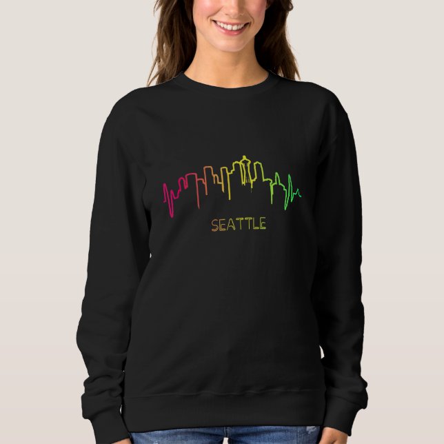 Seattle Washington Skyline Sweatshirt (Vorderseite)