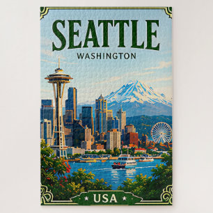 🌲 Seattle Washington Skyline und Space Needle Puzzle
