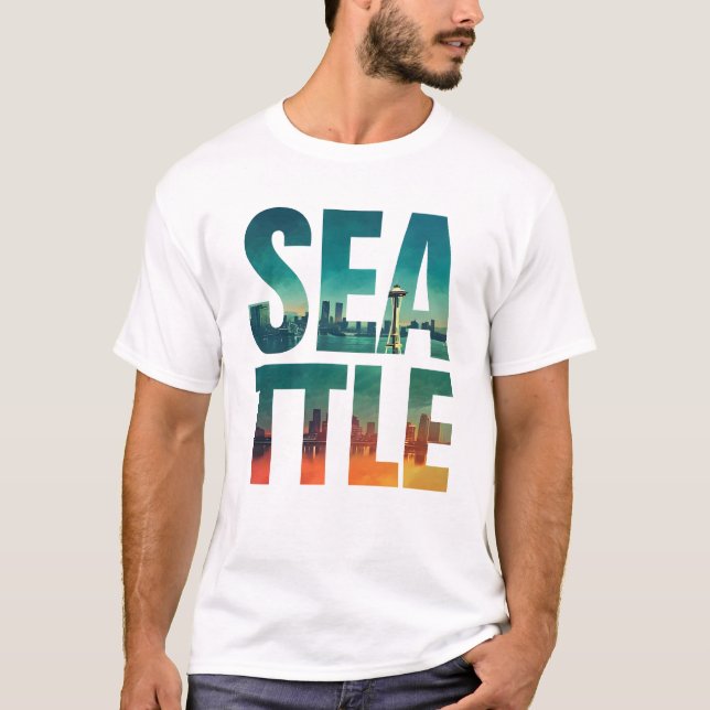 Seattle Washington Staat City T-Shirt (Vorderseite)