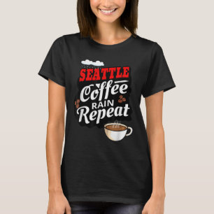 Seattle Washington Staat Coffee Drinker Rain T-Shirt