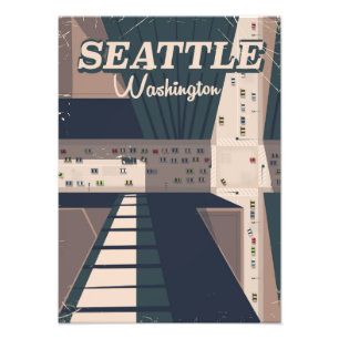 Seattle, Washington Staat Travel Poster