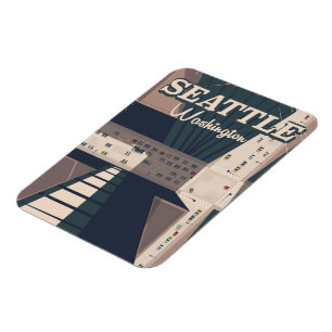 Seattle, Washington Staat Travel Poster Magnet