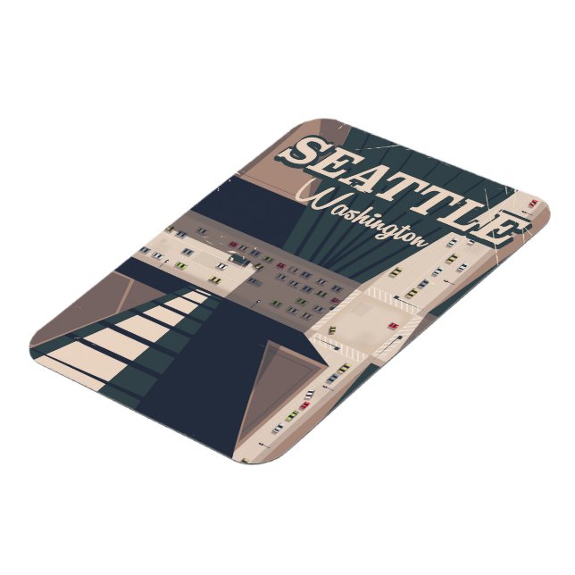 Seattle, Washington Staat Travel Poster Magnet (Linke Seite)