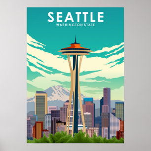 Seattle Washington Staat United Staaten Travel Poster