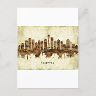 Seattle Washington Stadtansicht Einladungspostkarte