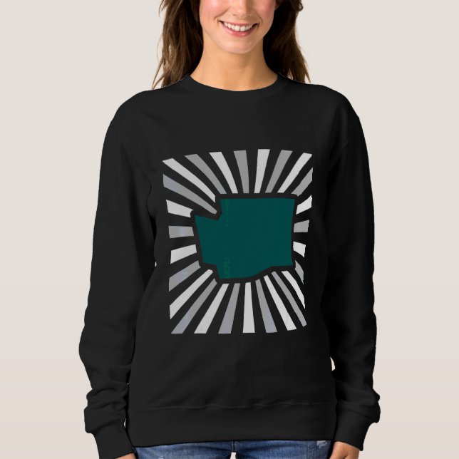 Seattle Washington Türkis- und Grau-Farbexplosion- Sweatshirt (Vorderseite)