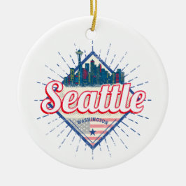 Seattle Washington United Staaten City Skyline USA Keramik Ornament