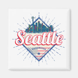 Seattle Washington United Staaten City Skyline USA Magnet