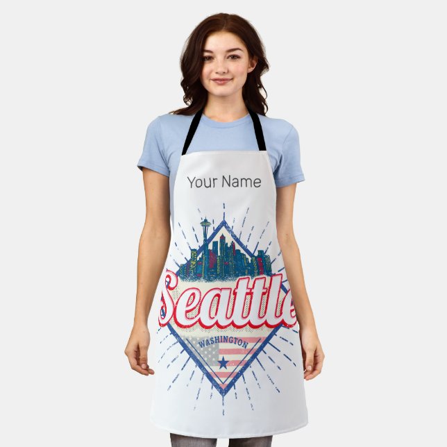 Seattle Washington United Staaten City Skyline USA Schürze (Getragen)