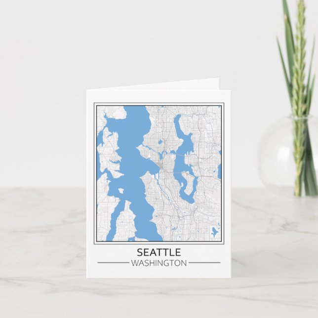 Seattle Washington USA Travel City Map Karte (Vorderseite)