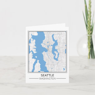 Seattle Washington USA Travel City Map Karte