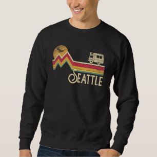 Seattle Washington Vintag Retro Style Men Women Sweatshirt