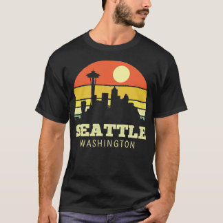 Seattle Washington Vintag Sunset T-Shirt