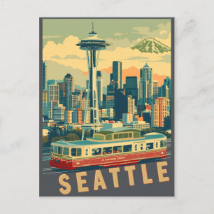 Seattle, Washington Vintage Einladungspostkarte