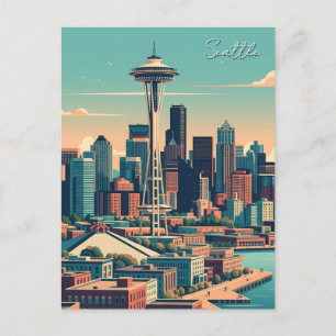 Seattle Washington Vintage Postkarte