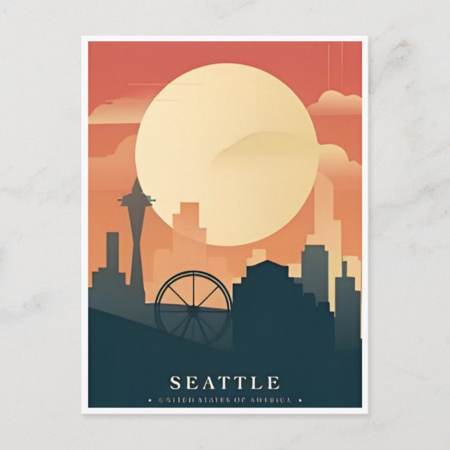 Seattle Washington Vintage Travel America Postkarte (Vorderseite)