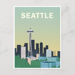 Seattle Washington Vintage Travel America Postkarte