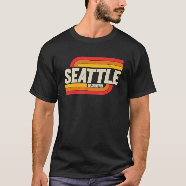 Seattle Washington Wa City Vintag T-Shirt (Vorderseite)