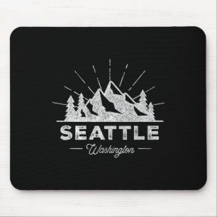 Seattle Washington Wa T-Shirt Vintage Wandern Retr Mousepad