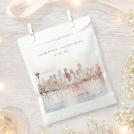Seattle, Washington Watercolor Landscape Wedding Geschenktütchen
