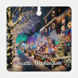 Seattle, Washington zu Weihnachten Ornament Aus Metall