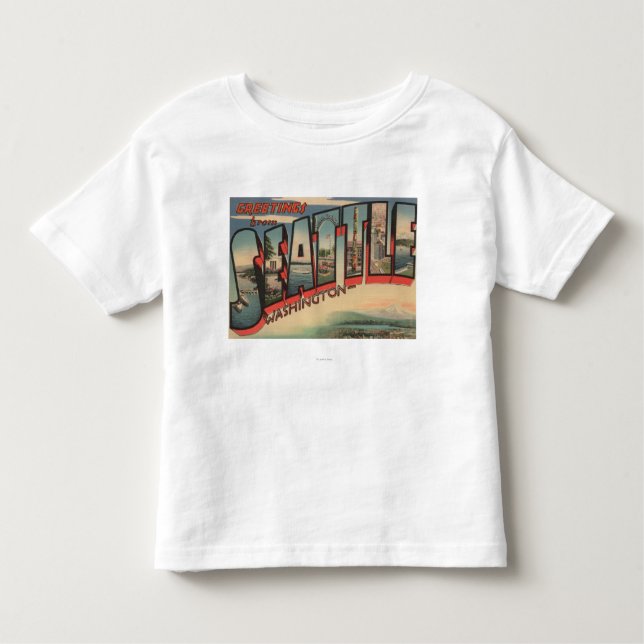 Seattle, WashingtonLarge Buchstabe-Szenen 2 Kleinkind T-shirt (Vorderseite)