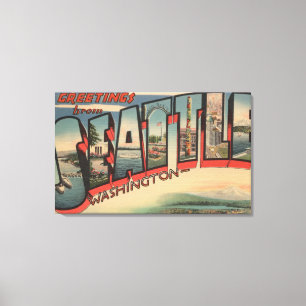 Seattle, WashingtonLarge Buchstabe-Szenen 2 Leinwanddruck