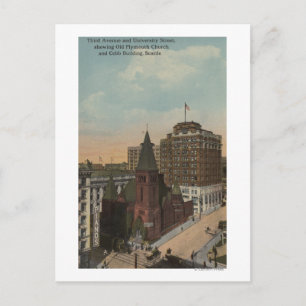 Seattle, WAThird Avenue und University Streets Postkarte