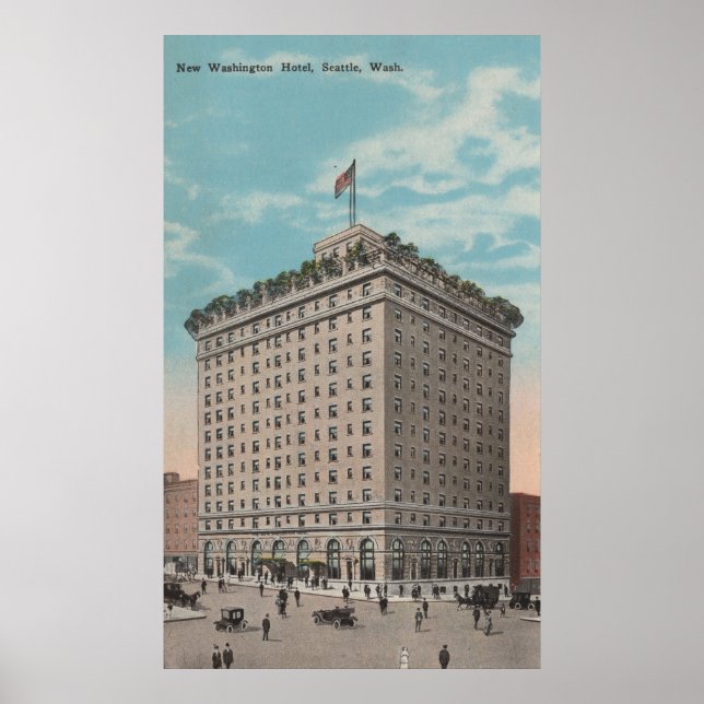Seattle, WAView vom Washington Hotel Poster (Vorne)