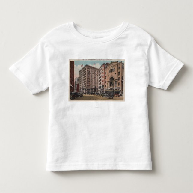 Seattle, WAView von 4. Allee u. Westlake Kleinkind T-shirt (Vorderseite)