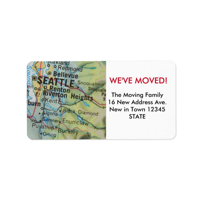 Seattle We ve Moved Label Adressaufkleber (Vorne)