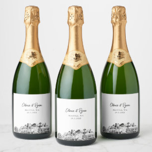 Seattle Wedding Personalisiert Champagne Label