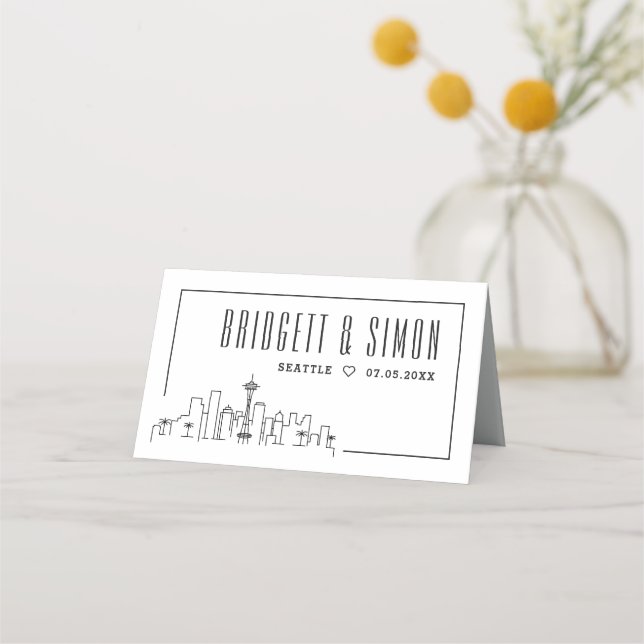 Seattle Wedding | Place Table Name Cards Platzkarte (Rückseite)
