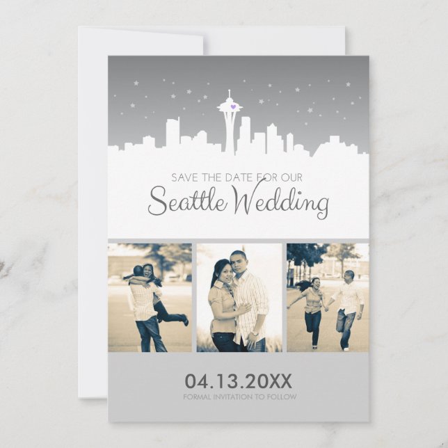 Seattle Wedding Rett-the-date Save The Date (Vorderseite)