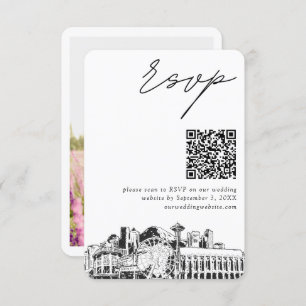 Seattle Wedding RSVP QR Code Small Enclosure Card Begleitkarte