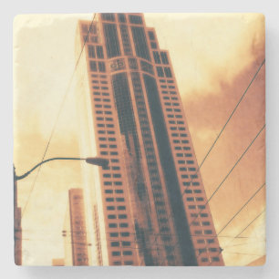 Seattle-Wolkenkratzer - Sepia Steinuntersetzer