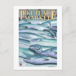 SeattleFish on Ice am Pike Place Markt Postkarte