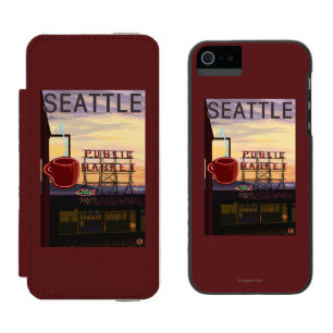 SeattlePike Platz-Markt-Zeichen und Wasser-Ansicht Incipio Watson™ iPhone 5 Geldbörsen Hülle