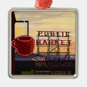 SeattlePike Platz-Markt-Zeichen und Wasser-Ansicht Ornament Aus Metall