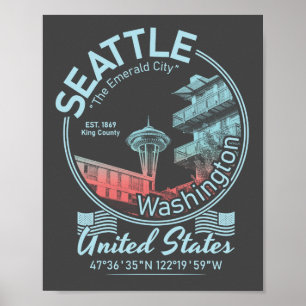 SEATTSTADT ICON - WASHINGTON VINTAG POSTER