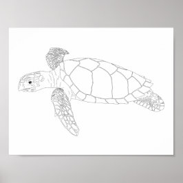 Seaturtle Adult Coloring Poster
