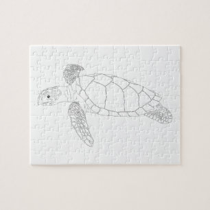 Seaturtle Adult Coloring Puzzle