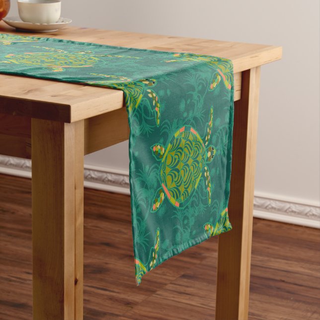 Seaturtle Aquamarine Table Runner Kurzer Tischläufer (Beispiel)