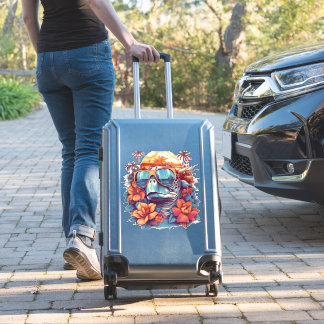 Seaturtle with sunglasses at the beach aufkleber