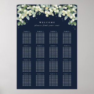 Seavy 20x28" 16 Tische mit 10 Seating Chart Poster