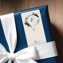 Seavy & Gold Jewel Feather & Folio Kranz bis Adressaufkleber